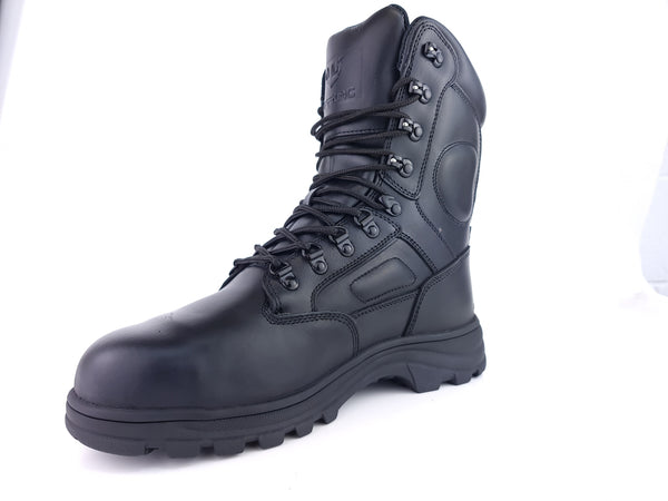 Tuffking Enforcer 3085M police safety boot, black, angled front view