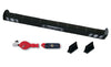 Showing a black Barracuda by Stopstick and the kit that comes with it, on a white background
