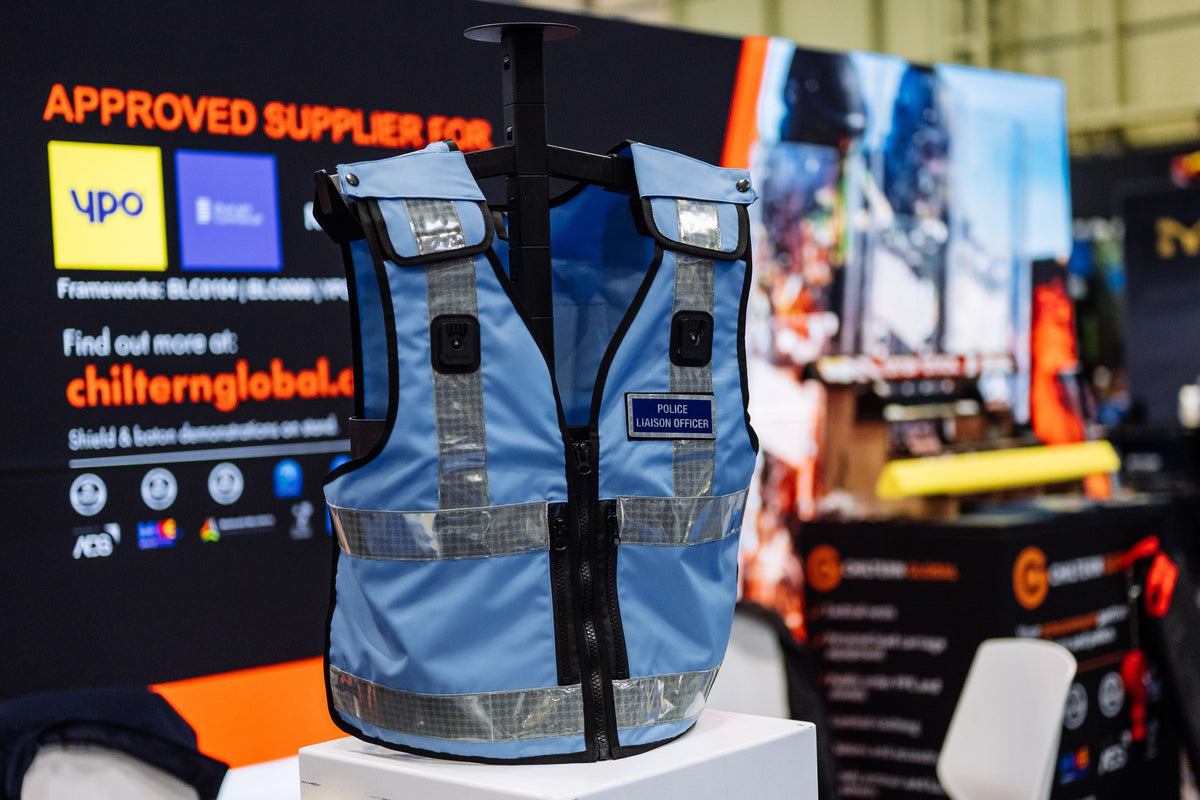 Chiltern Global's public liaison vest at The Emergency Services Show 2026