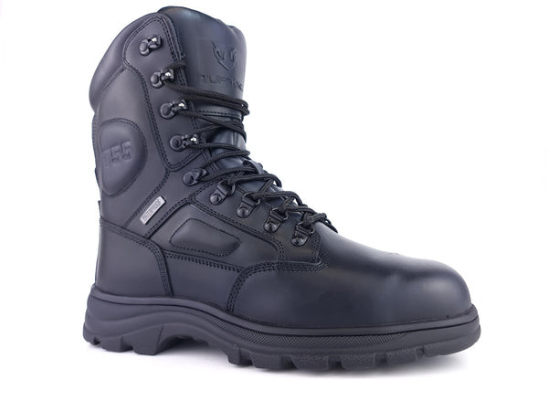 Tuffking Enforcer 3085M metatarsal guard safety boot, black, front outside angle