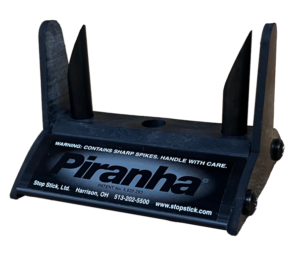 Piranha by Stop Stick, displaying it's spikes used for tire deflation, front on.